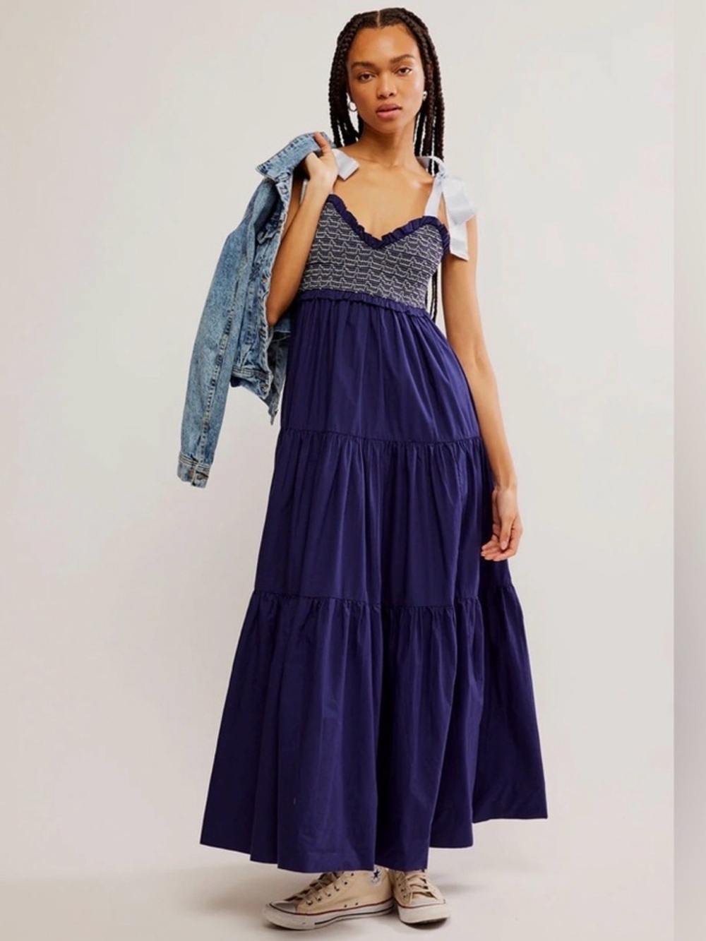 Free People Bluebell Solid Maxi Dress in Eclipse Medium New With Tags